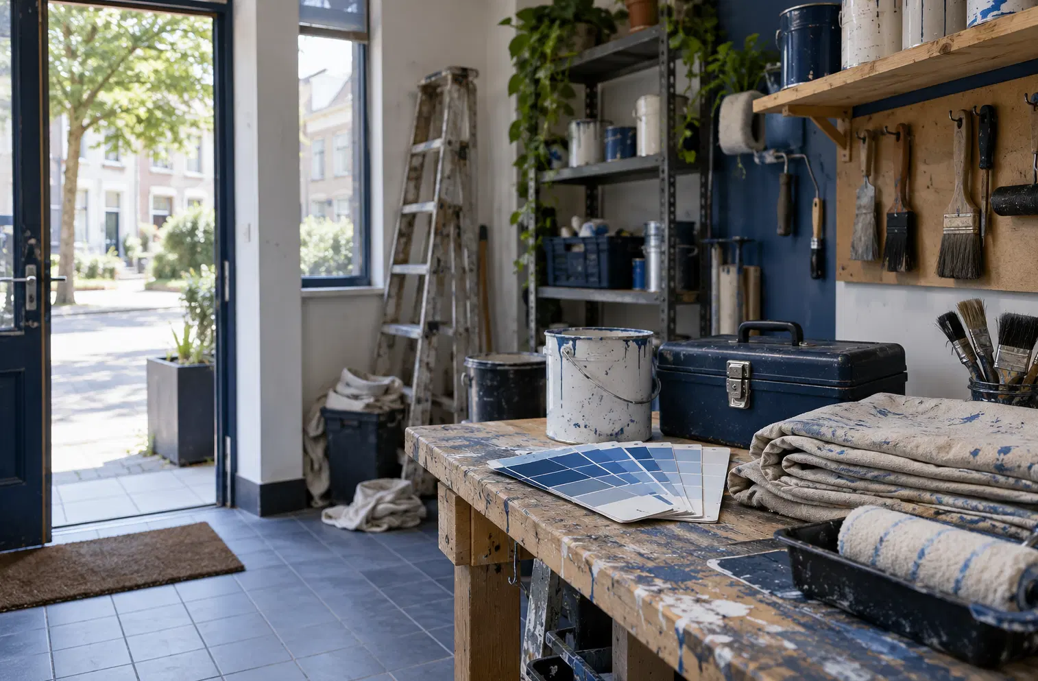 Illustration of property service businesses and their working space